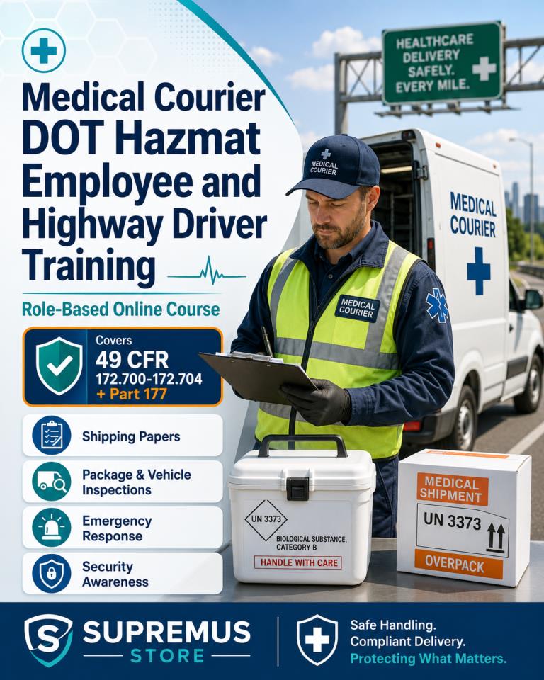 Medical Courier DOT Hazmat Employee and Highway Driver Training Medical Courier DOT Hazmat Employee and Highway Driver Training
