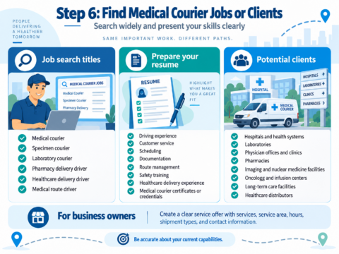 Step 6 Find Medical Courier Jobs or Clients